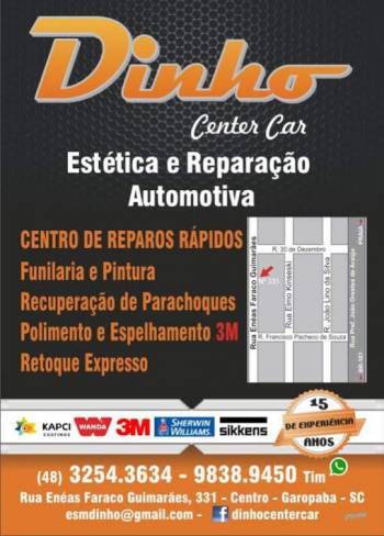 Dinho center car / chapeao e pintura automotiva. Guia de empresas e servios