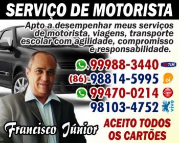 Francisco junior-servio de motorista em teresina-piau. Guia de empresas e servios