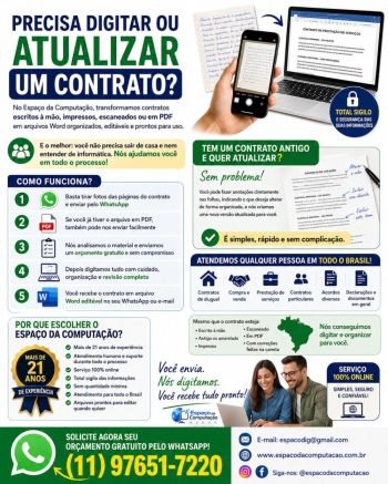 Precisa digitar ou atualizar um contrato?. Guia de empresas e servi�os