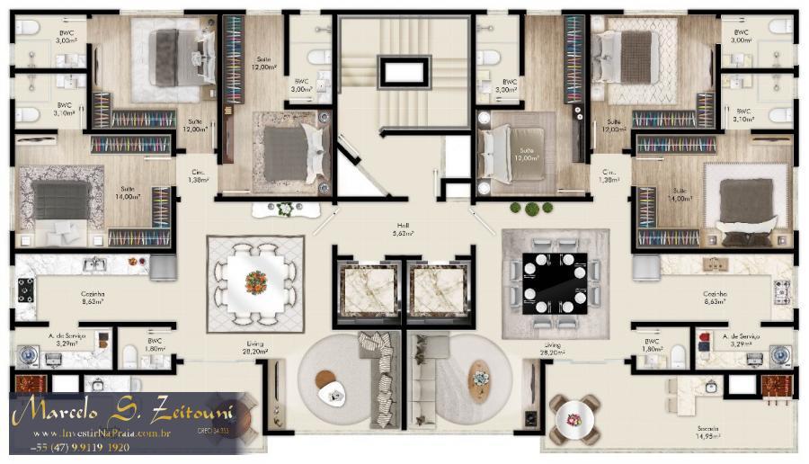 Apartamento com 3 Dormitórios à venda, 125 m² por R$ 691.000,00
