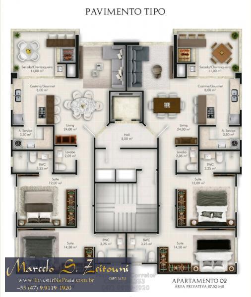 Apartamento com 3 Dormitórios à venda, 105 m² por R$ 604.919,00