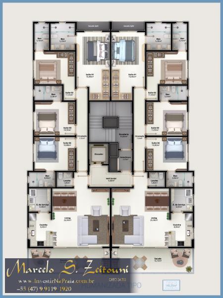 Apartamento com 4 Dormitórios à venda, 145 m² por R$ 819.056,00