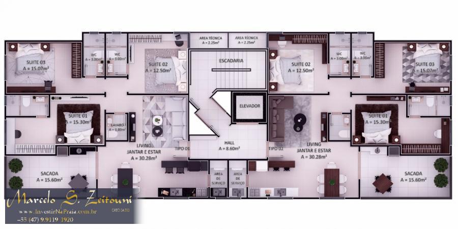 Apartamento com 3 Dormitórios à venda, 118 m² por R$ 728.000,00